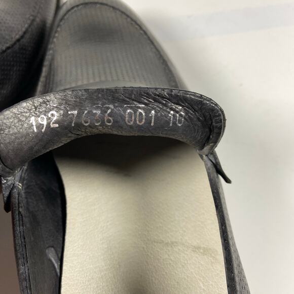 Bacco Bucci Made in Italy Black Perforated Leather Loafers Men's Size 10 - Picture 12 of 13